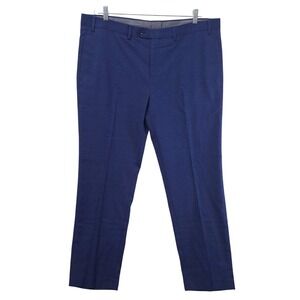 Michael Kors Modern Fit Men's  40x30‎ Blue Plaid Dress Pants Trousers Navy